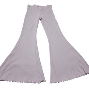 Aerie ribbed purple flare pull on boho pants lounge